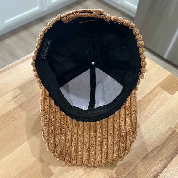 New! Brown Plush Corduroy Baseball Cap Adjustable Velcro Strap Back in Tan - Picture 7 of 12